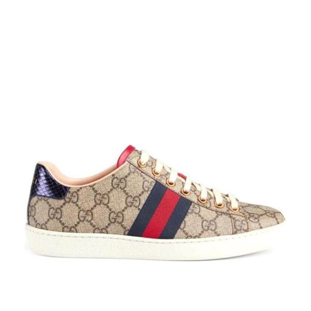 Gucci Beige and Red Stripe Women's Sneakers